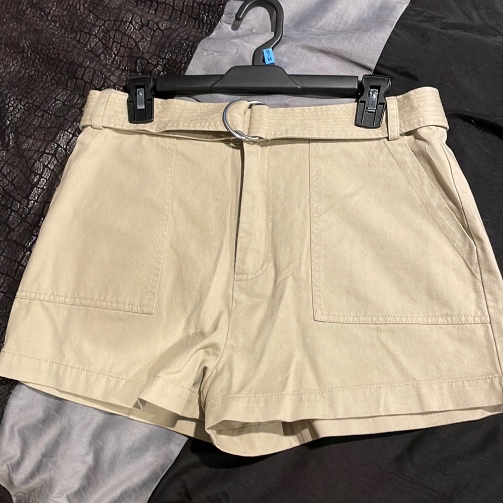 Beige shorts from forever 21. Size large, that go up above the knee